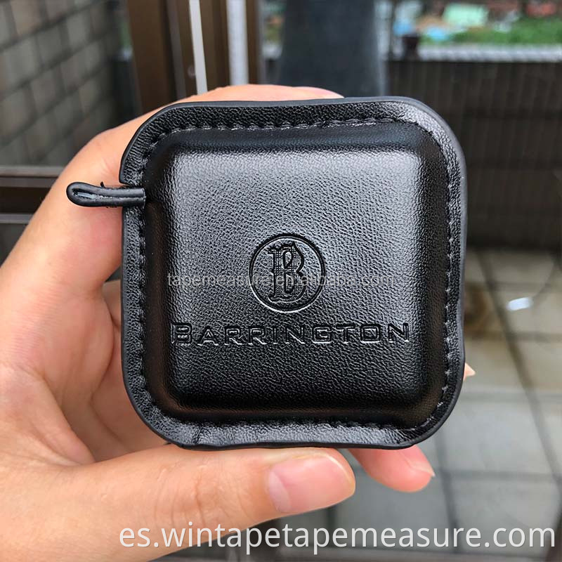 Mini cinta métrica de cuero multifunción personalizada de alta calidad, cinta métrica de coser, cinta métrica cuadrada retráctil de cuero